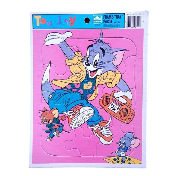 Vintage  1990's Tom and Jerry Golden Golden Frame Tray Puzzle - Picture 1 of 5